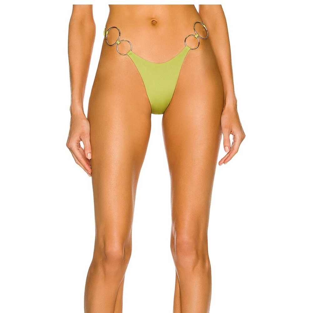 Monica Hansen Ring Bikini Bottom in Avocado Green